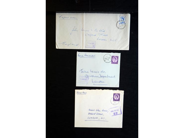 1915/60 (ca.), interessanter Posten mit englischer Feld- und Zensurpost ab dem I. WK mit vielen verschiedenen Zensuren, dabei