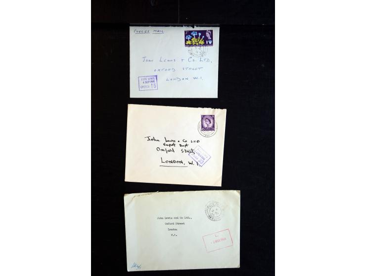 1915/60 (ca.), interessanter Posten mit englischer Feld- und Zensurpost ab dem I. WK mit vielen verschiedenen Zensuren, dabei