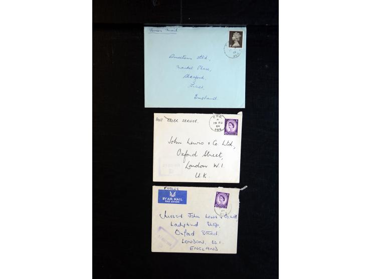1915/60 (ca.), interessanter Posten mit englischer Feld- und Zensurpost ab dem I. WK mit vielen verschiedenen Zensuren, dabei