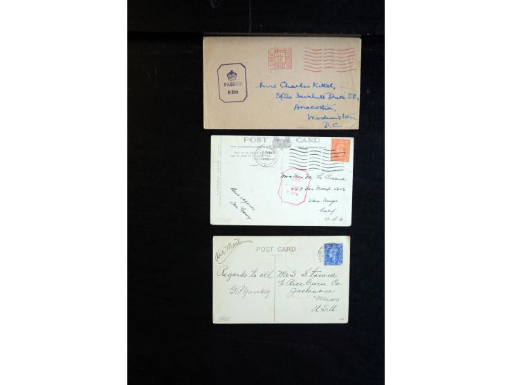 1915/60 (ca.), interessanter Posten mit englischer Feld- und Zensurpost ab dem I. WK mit vielen verschiedenen Zensuren, dabei