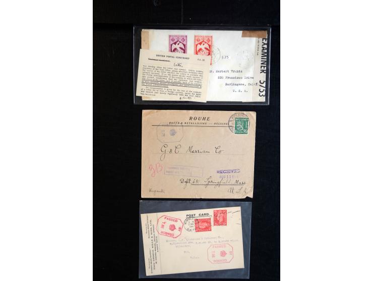 1915/60 (ca.), interessanter Posten mit englischer Feld- und Zensurpost ab dem I. WK mit vielen verschiedenen Zensuren, dabei