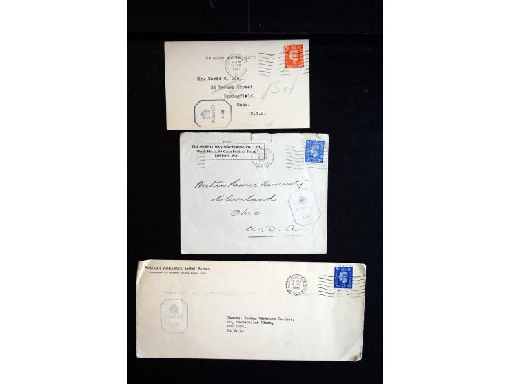 1915/60 (ca.), interessanter Posten mit englischer Feld- und Zensurpost ab dem I. WK mit vielen verschiedenen Zensuren, dabei