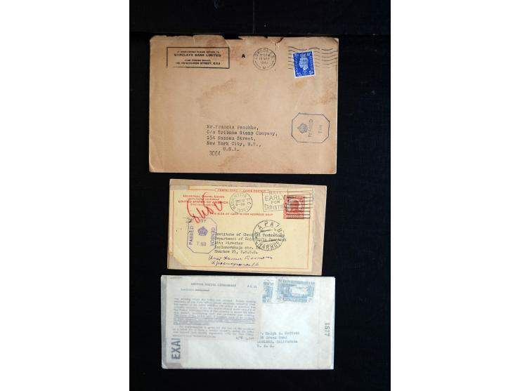 1915/60 (ca.), interessanter Posten mit englischer Feld- und Zensurpost ab dem I. WK mit vielen verschiedenen Zensuren, dabei