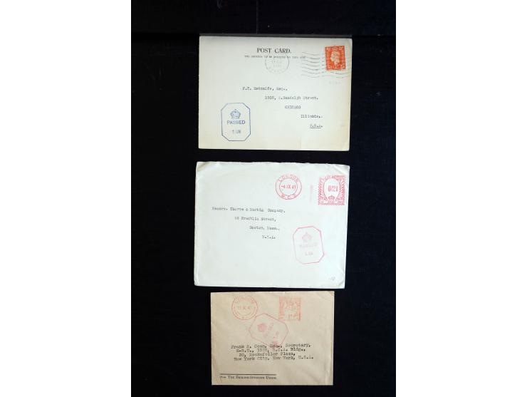 1915/60 (ca.), interessanter Posten mit englischer Feld- und Zensurpost ab dem I. WK mit vielen verschiedenen Zensuren, dabei