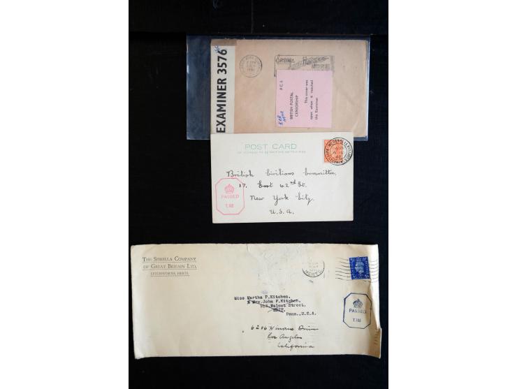 1915/60 (ca.), interessanter Posten mit englischer Feld- und Zensurpost ab dem I. WK mit vielen verschiedenen Zensuren, dabei