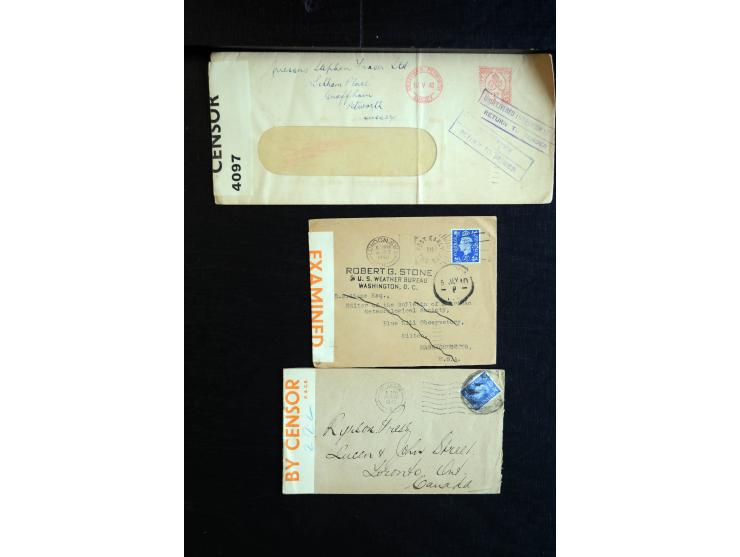 1915/60 (ca.), interessanter Posten mit englischer Feld- und Zensurpost ab dem I. WK mit vielen verschiedenen Zensuren, dabei
