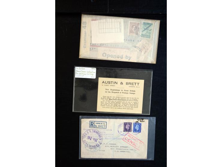 1915/60 (ca.), interessanter Posten mit englischer Feld- und Zensurpost ab dem I. WK mit vielen verschiedenen Zensuren, dabei