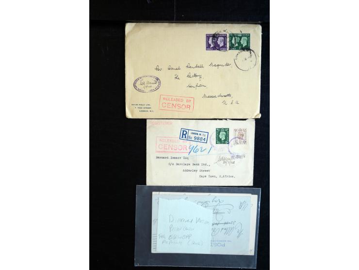 1915/60 (ca.), interessanter Posten mit englischer Feld- und Zensurpost ab dem I. WK mit vielen verschiedenen Zensuren, dabei