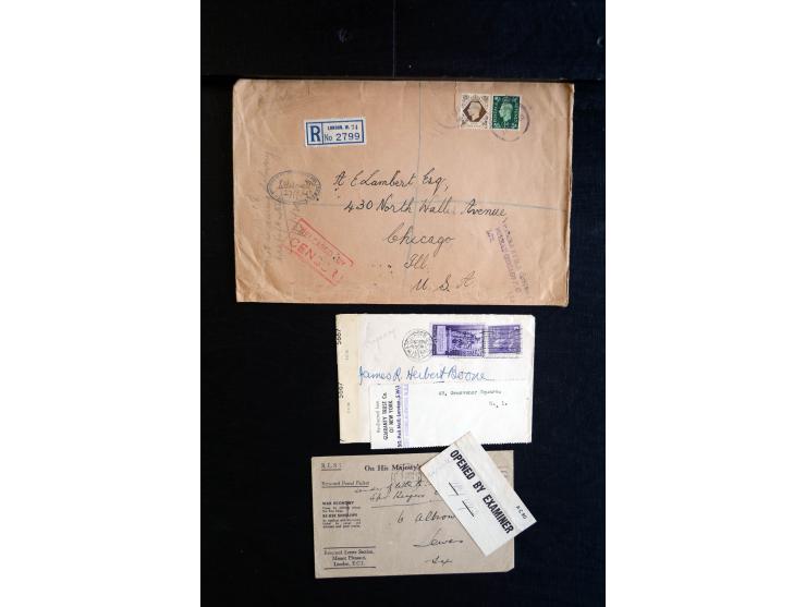 1915/60 (ca.), interessanter Posten mit englischer Feld- und Zensurpost ab dem I. WK mit vielen verschiedenen Zensuren, dabei