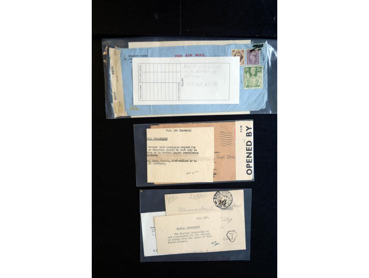 1915/60 (ca.), interessanter Posten mit englischer Feld- und Zensurpost ab dem I. WK mit vielen verschiedenen Zensuren, dabei