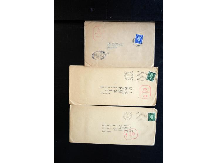 1915/60 (ca.), interessanter Posten mit englischer Feld- und Zensurpost ab dem I. WK mit vielen verschiedenen Zensuren, dabei