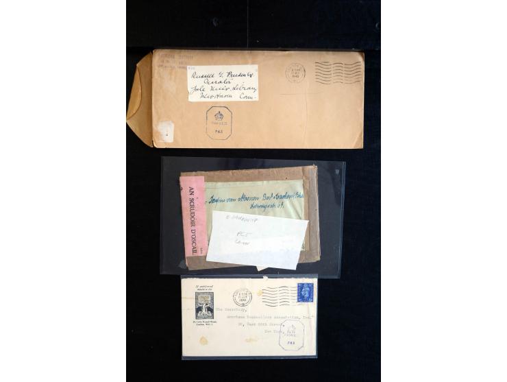 1915/60 (ca.), interessanter Posten mit englischer Feld- und Zensurpost ab dem I. WK mit vielen verschiedenen Zensuren, dabei