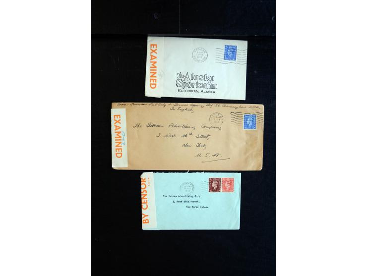 1915/60 (ca.), interessanter Posten mit englischer Feld- und Zensurpost ab dem I. WK mit vielen verschiedenen Zensuren, dabei