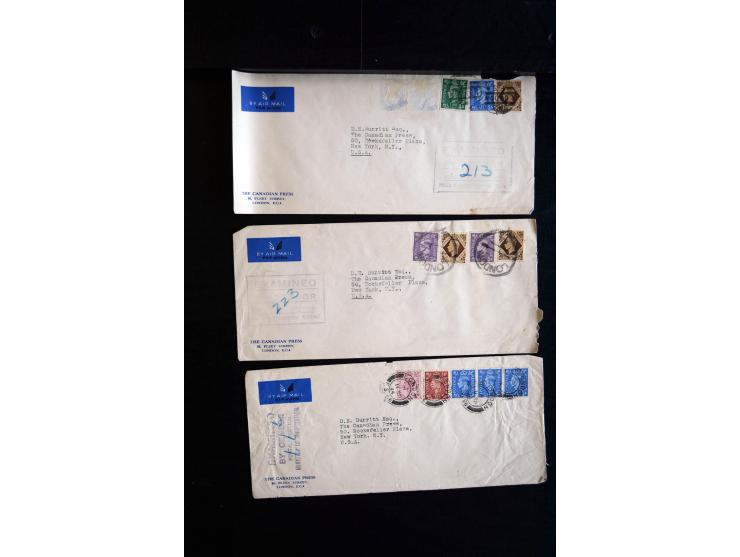 1915/60 (ca.), interessanter Posten mit englischer Feld- und Zensurpost ab dem I. WK mit vielen verschiedenen Zensuren, dabei