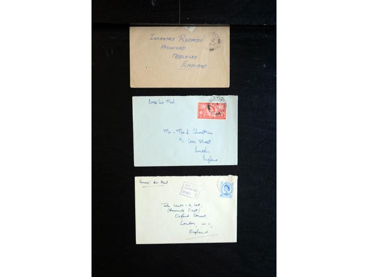 1915/60 (ca.), interessanter Posten mit englischer Feld- und Zensurpost ab dem I. WK mit vielen verschiedenen Zensuren, dabei