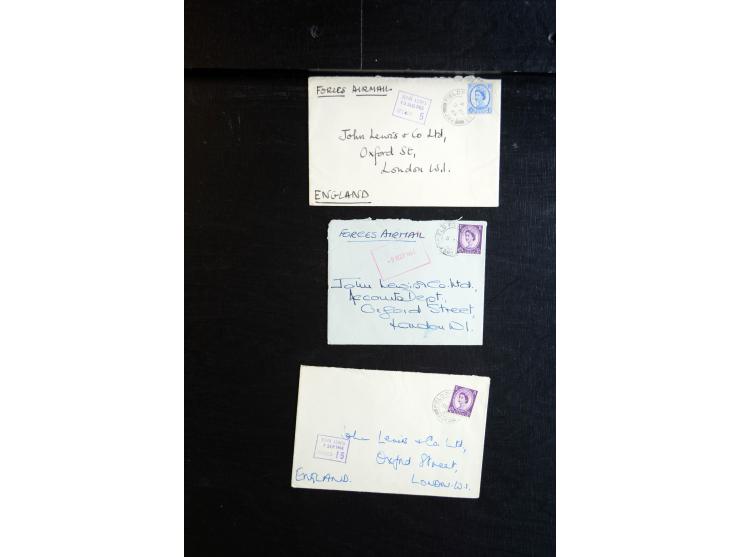 1915/60 (ca.), interessanter Posten mit englischer Feld- und Zensurpost ab dem I. WK mit vielen verschiedenen Zensuren, dabei