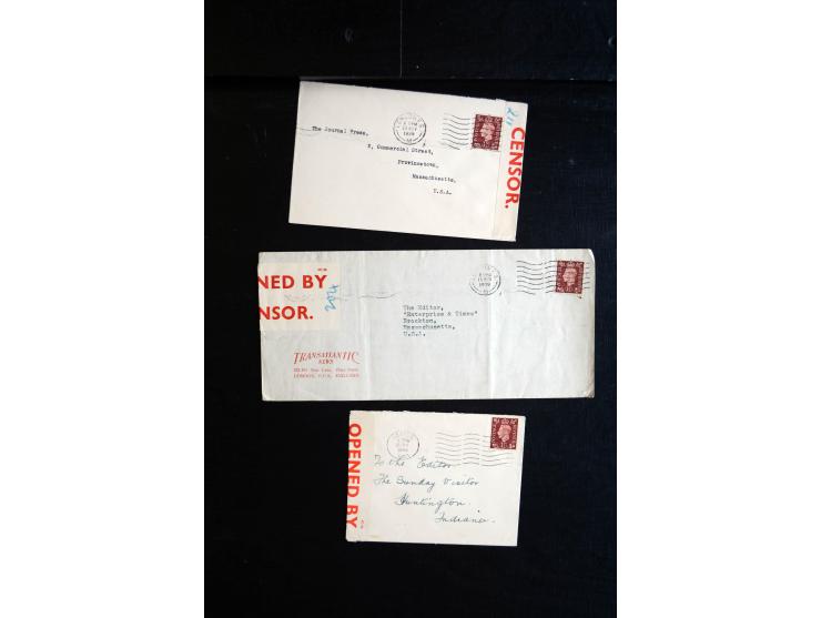1915/60 (ca.), interessanter Posten mit englischer Feld- und Zensurpost ab dem I. WK mit vielen verschiedenen Zensuren, dabei