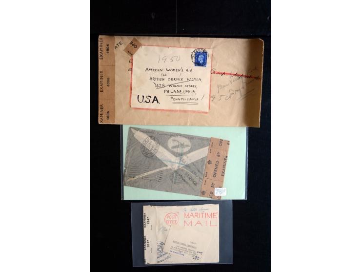 1915/60 (ca.), interessanter Posten mit englischer Feld- und Zensurpost ab dem I. WK mit vielen verschiedenen Zensuren, dabei