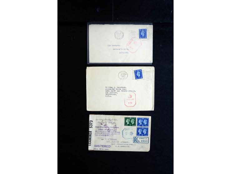 1915/60 (ca.), interessanter Posten mit englischer Feld- und Zensurpost ab dem I. WK mit vielen verschiedenen Zensuren, dabei