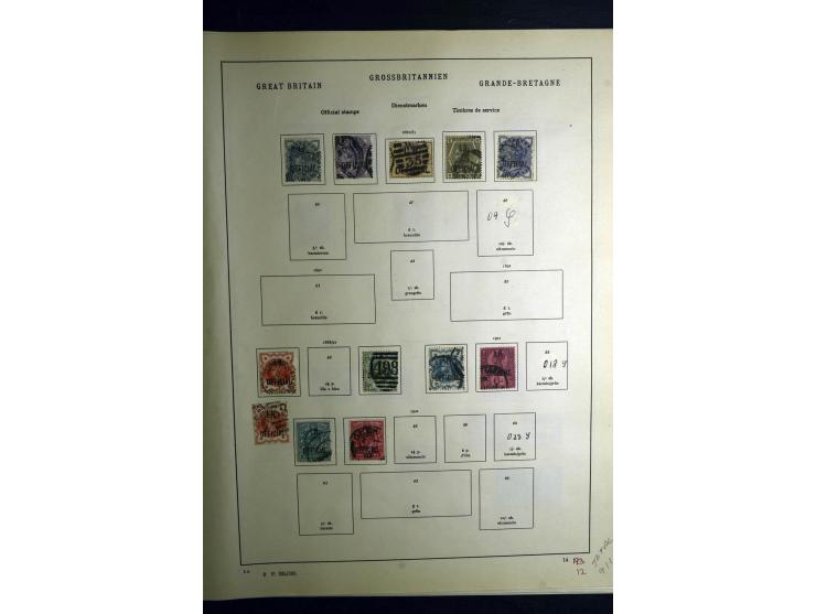 1850/1930, schöne meist gestempelte Sammlung, dabei Großbritannien mit besseren, Dienstmarken mit u.a. Mi.-Nr. 15, 24, 25, 60