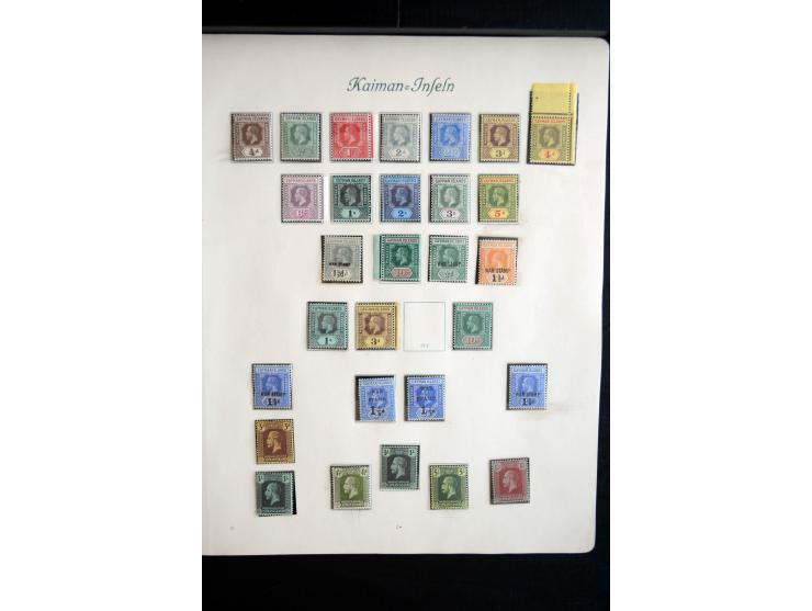 1850/1909(ca.), sehr schäne ungebrauchte und gestempelte Sammlung, dabei Cayman Islands, Leeward Inseln Mi.-Nr. 1-16 und 20-2