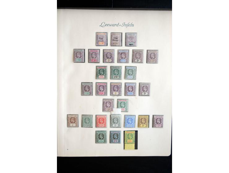 1850/1909(ca.), sehr schäne ungebrauchte und gestempelte Sammlung, dabei Cayman Islands, Leeward Inseln Mi.-Nr. 1-16 und 20-2