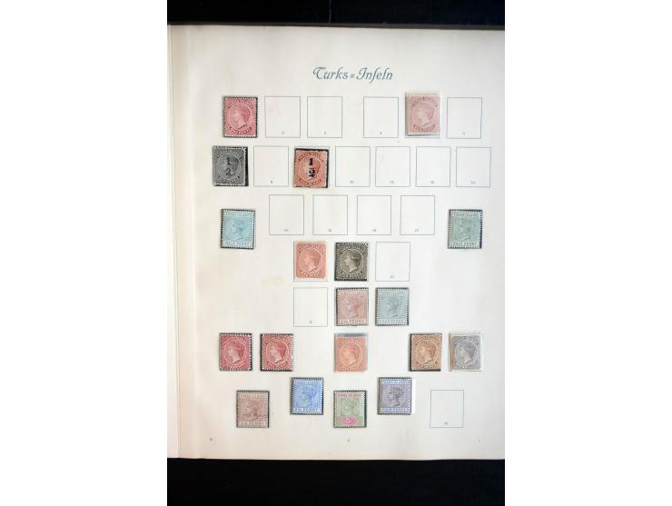 1850/1909(ca.), sehr schäne ungebrauchte und gestempelte Sammlung, dabei Cayman Islands, Leeward Inseln Mi.-Nr. 1-16 und 20-2