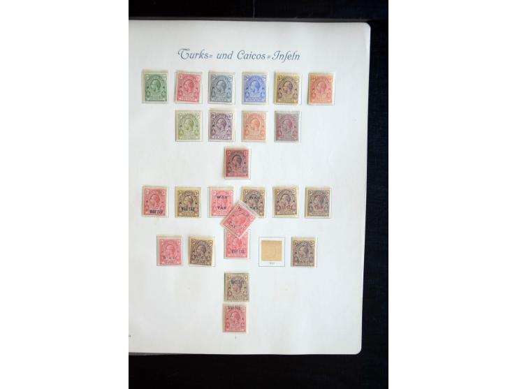 1850/1909(ca.), sehr schäne ungebrauchte und gestempelte Sammlung, dabei Cayman Islands, Leeward Inseln Mi.-Nr. 1-16 und 20-2