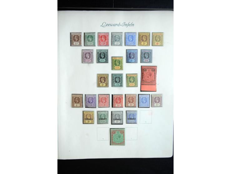 1850/1909(ca.), sehr schäne ungebrauchte und gestempelte Sammlung, dabei Cayman Islands, Leeward Inseln Mi.-Nr. 1-16 und 20-2