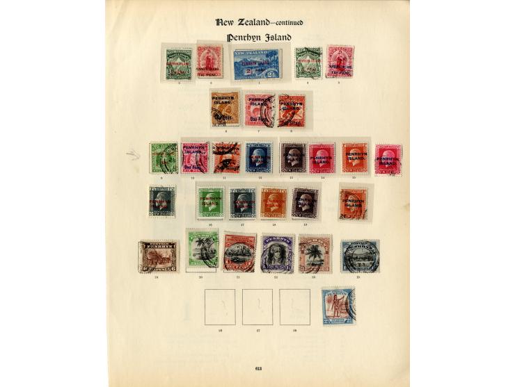1877/1935, überwiegend gestempelte Sammlungen Australien, Aitutaki, Niue, Pernhyn, Nauru, Neuseeland und Samoa, ex Sammlung "