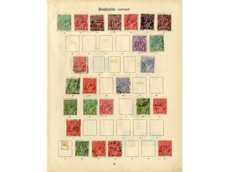 1877/1935, überwiegend gestempelte Sammlungen Australien, Aitutaki, Niue, Pernhyn, Nauru, Neuseeland und Samoa, ex Sammlung "