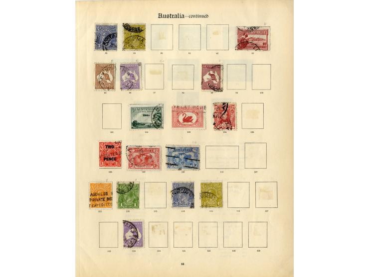 1877/1935, überwiegend gestempelte Sammlungen Australien, Aitutaki, Niue, Pernhyn, Nauru, Neuseeland und Samoa, ex Sammlung "