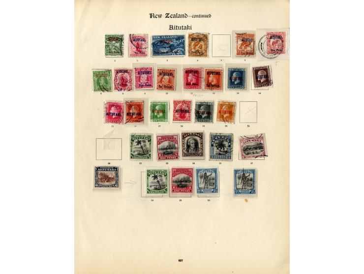 1877/1935, überwiegend gestempelte Sammlungen Australien, Aitutaki, Niue, Pernhyn, Nauru, Neuseeland und Samoa, ex Sammlung "