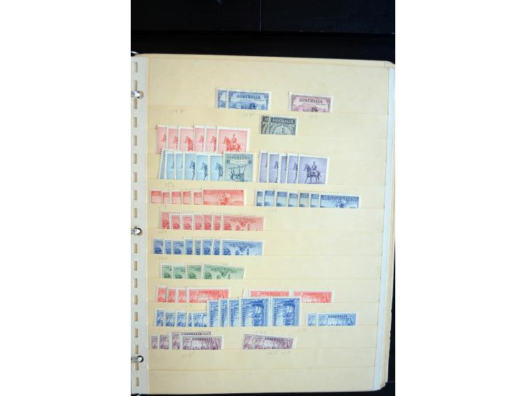 1854/1981, ungebrauchte/postfrische und gestempelte Partie in Teilsammlungen, Steckkarten und Tütchen, dabei Neusüdwales, Que
