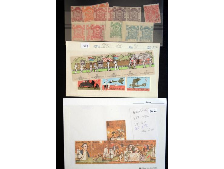 1854/1981, ungebrauchte/postfrische und gestempelte Partie in Teilsammlungen, Steckkarten und Tütchen, dabei Neusüdwales, Que