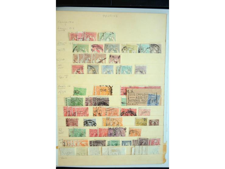 1854/1981, ungebrauchte/postfrische und gestempelte Partie in Teilsammlungen, Steckkarten und Tütchen, dabei Neusüdwales, Que