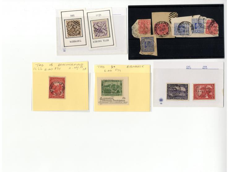 1856/1905 (ca.), Stempelsammlung (meist Nummernstempel) auf einigen hundert Marken aller Staaten, dazu Campbell H.M. Australi