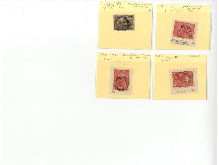 1856/1905 (ca.), Stempelsammlung (meist Nummernstempel) auf einigen hundert Marken aller Staaten, dazu Campbell H.M. Australi