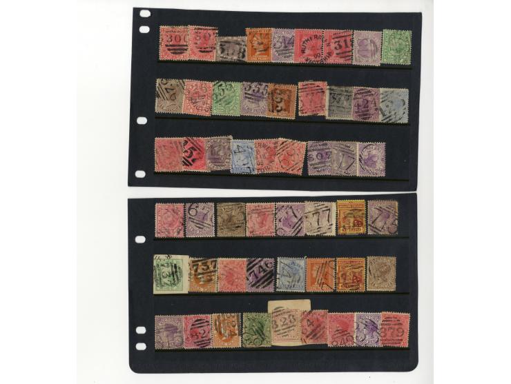 1856/1905 (ca.), Stempelsammlung (meist Nummernstempel) auf einigen hundert Marken aller Staaten, dazu Campbell H.M. Australi