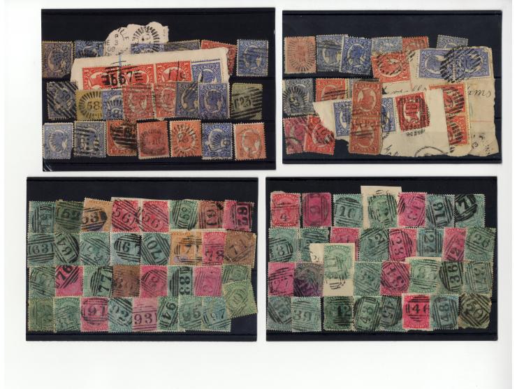 1856/1905 (ca.), Stempelsammlung (meist Nummernstempel) auf einigen hundert Marken aller Staaten, dazu Campbell H.M. Australi