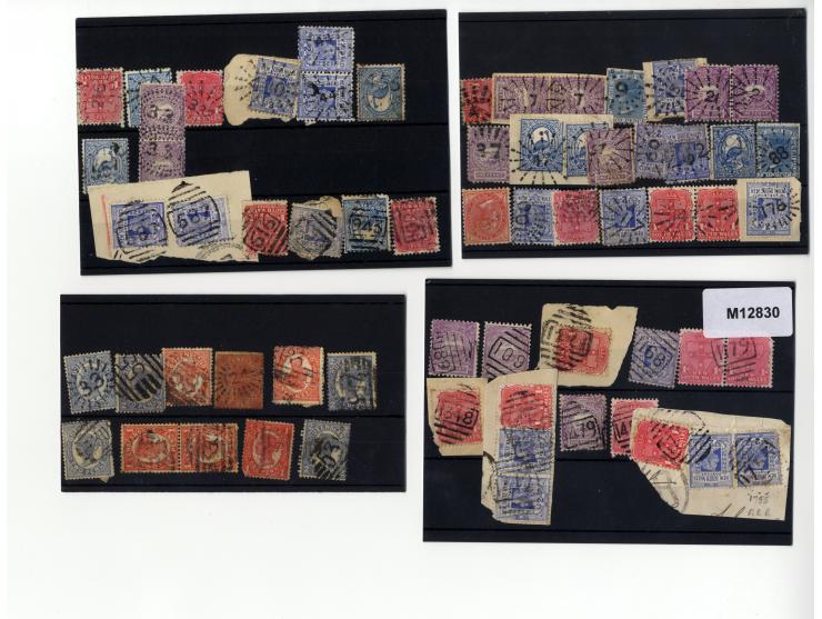 1856/1905 (ca.), Stempelsammlung (meist Nummernstempel) auf einigen hundert Marken aller Staaten, dazu Campbell H.M. Australi