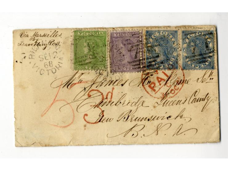 1852/1900, etwa 40 frankierte Briefe, dabei viele interessante und seltene Stücke, meist Auslandspost mit auch frühen Farbfra