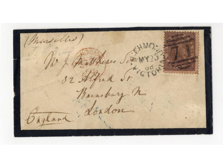 1852/1900, etwa 40 frankierte Briefe, dabei viele interessante und seltene Stücke, meist Auslandspost mit auch frühen Farbfra