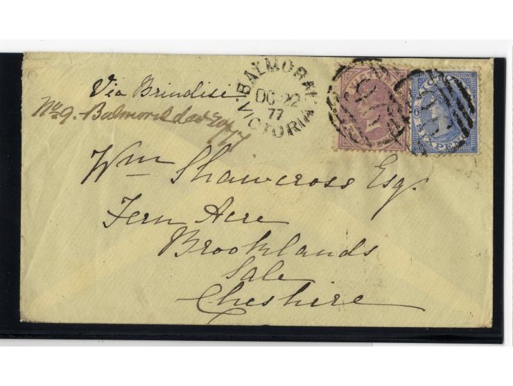 1852/1900, etwa 40 frankierte Briefe, dabei viele interessante und seltene Stücke, meist Auslandspost mit auch frühen Farbfra