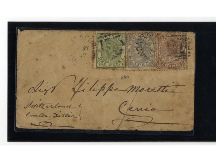 1852/1900, etwa 40 frankierte Briefe, dabei viele interessante und seltene Stücke, meist Auslandspost mit auch frühen Farbfra