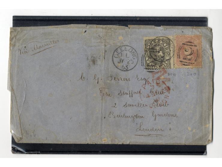 1852/1900, etwa 40 frankierte Briefe, dabei viele interessante und seltene Stücke, meist Auslandspost mit auch frühen Farbfra