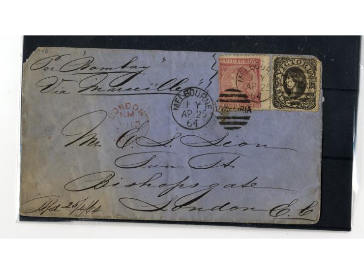 1852/1900, etwa 40 frankierte Briefe, dabei viele interessante und seltene Stücke, meist Auslandspost mit auch frühen Farbfra
