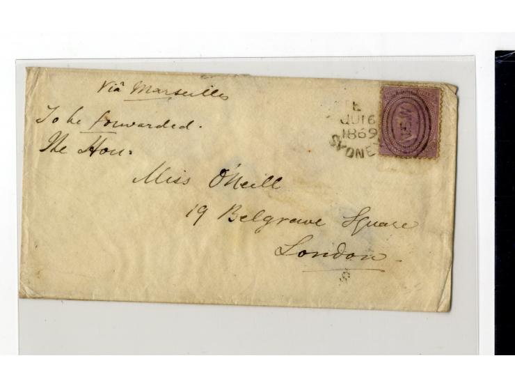 1852/1900, etwa 40 frankierte Briefe, dabei viele interessante und seltene Stücke, meist Auslandspost mit auch frühen Farbfra