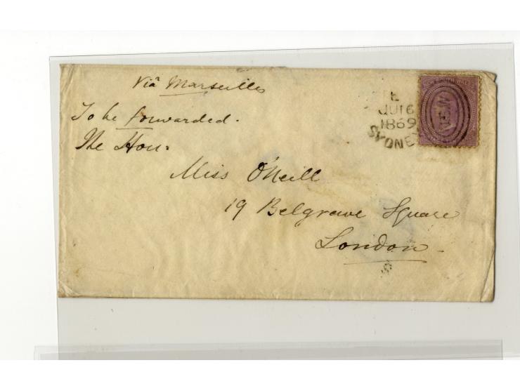1852/1900, etwa 40 frankierte Briefe, dabei viele interessante und seltene Stücke, meist Auslandspost mit auch frühen Farbfra