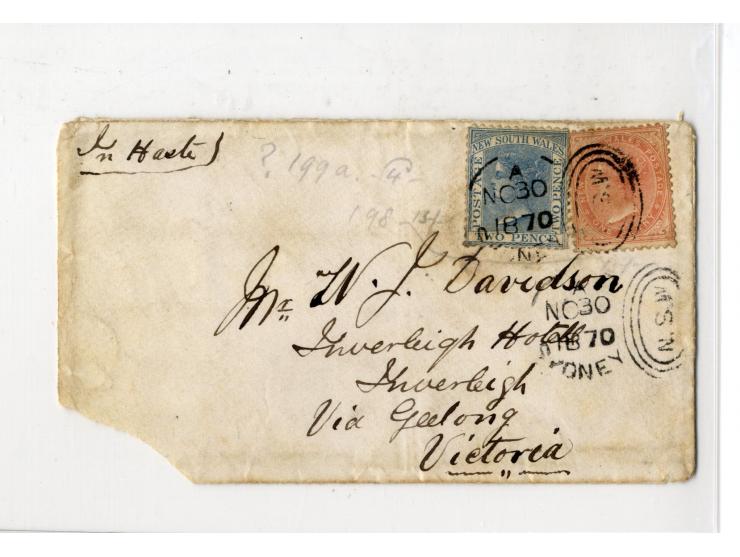 1852/1900, etwa 40 frankierte Briefe, dabei viele interessante und seltene Stücke, meist Auslandspost mit auch frühen Farbfra